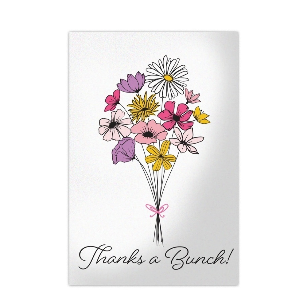 20 (4” x 6”) Thanks a Bunch 4”x 6” Flat Thank You Cards Inserts BRAND NEW - Picture 2 of 7